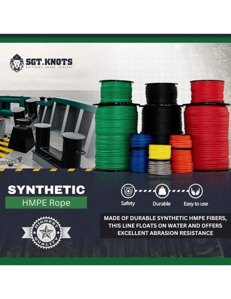 Cuerda Trenzada Hueca HMPE SGT KNOTS 1/4" x 15.24m Verde