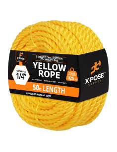 Cuerda de Polipropileno Amarilla 1/4" x 15.24m Xpose Safety