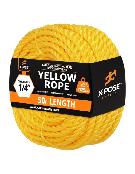 Cuerda de Polipropileno Amarilla 1/4" x 15.24m Xpose Safety