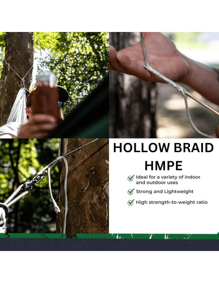 Cuerda Trenzada Hueca HMPE SGT KNOTS 1/4" x 15.24m Verde