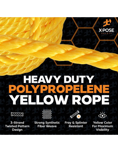 Cuerda de Polipropileno Amarilla 1/4" x 15.24m Xpose Safety