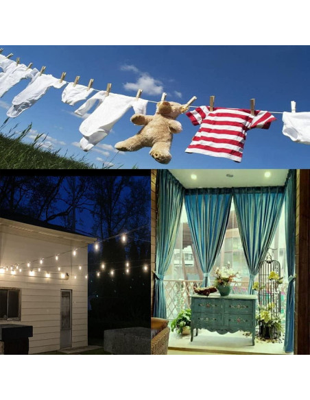 Cuerda de Ropa Tsurpcao 9.75m Acero Inoxidable Ajustable