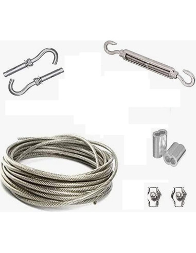 Cuerda de Ropa Tsurpcao 9.75m Acero Inoxidable Ajustable