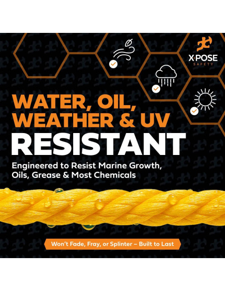 Cuerda de Polipropileno Amarilla 1/4" x 15.24m Xpose Safety