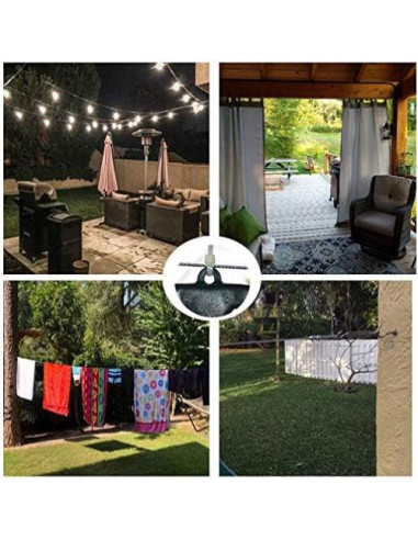 Cuerda de Ropa Tsurpcao 9.75m Acero Inoxidable Ajustable