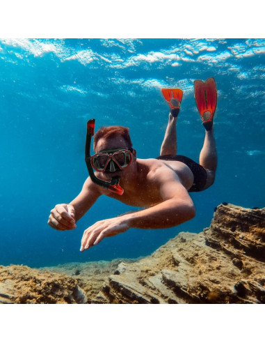 Equipo de Snorkel AosDero JLAS2P-R para Adultos Rojo