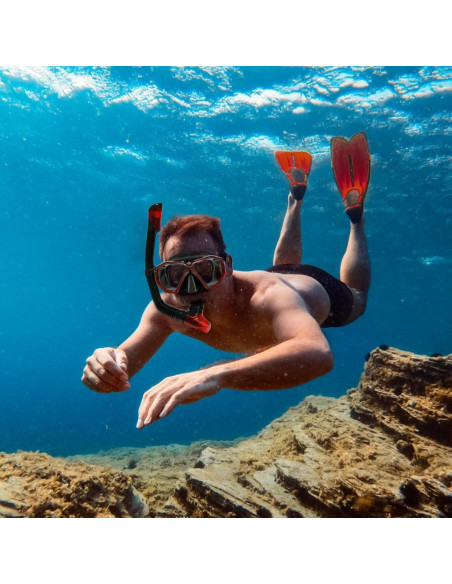 Equipo de Snorkel AosDero JLAS2P-R para Adultos Rojo