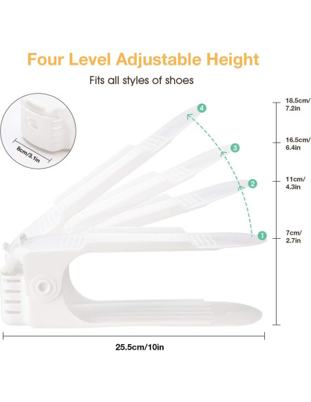 Organizador de Zapatos Neprock 36 Pack Blanco Ajustable