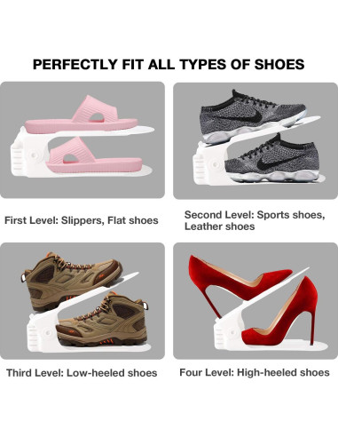 Organizador de Zapatos Neprock 36 Pack Blanco Ajustable