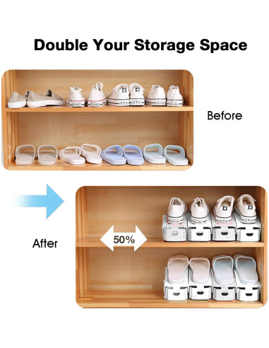 Organizador de Zapatos Neprock 36 Pack Blanco Ajustable