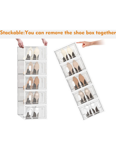 Organizador de Zapatos SIMPDIY 12 Cajas Apilables Transparentes