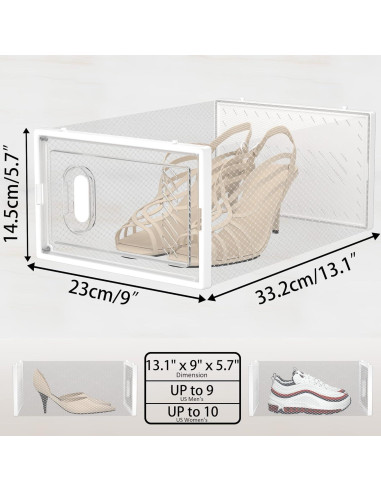Organizador de Zapatos SIMPDIY 12 Cajas Apilables Transparentes