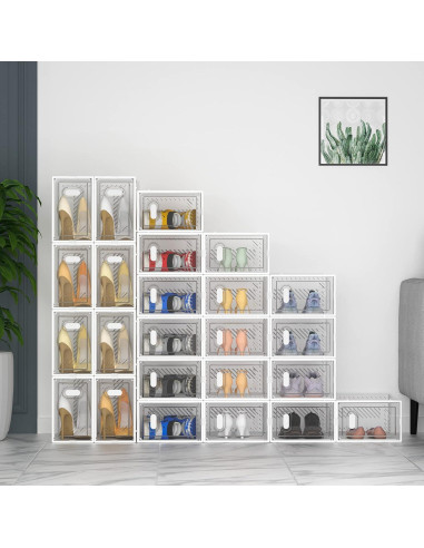 Organizador de Zapatos SIMPDIY 12 Cajas Apilables Transparentes