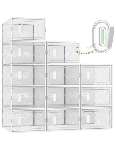 Organizador de Zapatos SIMPDIY 12 Cajas Apilables Transparentes