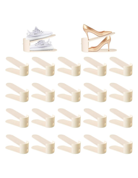 Organizador de Zapatos Doble Capa SummerVines 20 Paquetes Blanco