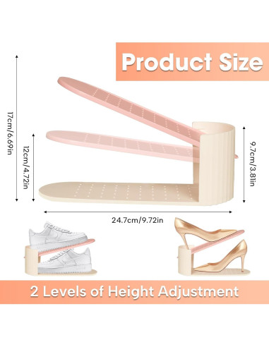 Organizador de Zapatos Doble Capa SummerVines 20 Paquetes Blanco