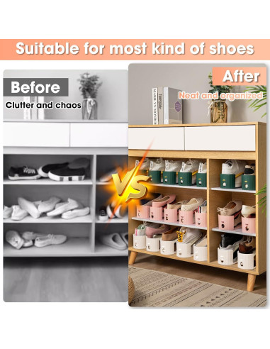 Organizador de Zapatos Doble Capa SummerVines 20 Paquetes Blanco