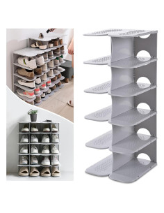 Organizador de Zapatos ACPOP 6 Niveles Gris Ajustable