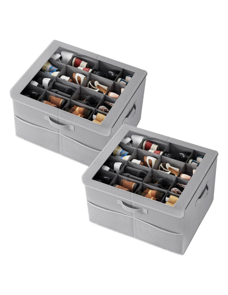 Organizador de Zapatos PHINOX Gris 2 Paquetes Plegable 16 Pares