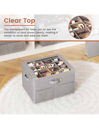 Organizador de Zapatos PHINOX Gris 2 Paquetes Plegable 16 Pares