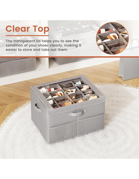 Organizador de Zapatos PHINOX Gris 2 Paquetes Plegable 16 Pares