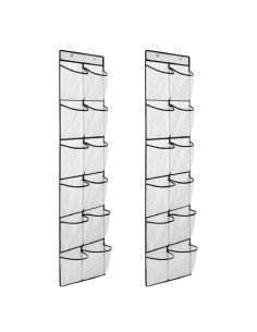 Organizador de Zapatos MSLOVE, 12 Bolsillos Malla, Blanco, 2 Pzs