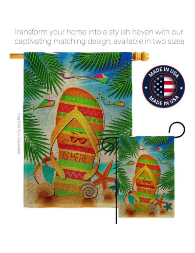 Mini Bandera de Jardín Breeze Decor Verano Chancla Doble Cara