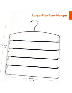 Perchas para Pantalones HAOYIJIA 3 Piezas Antideslizantes 40x45.6cm 2