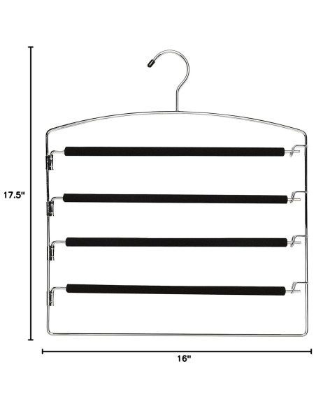 Colgador de Pantalones Whitmor con Brazo Oscilante - Cromo