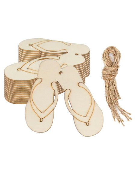 12 Recortes de Madera Pantufla Creaides 9.5x10 cm para Manualidades