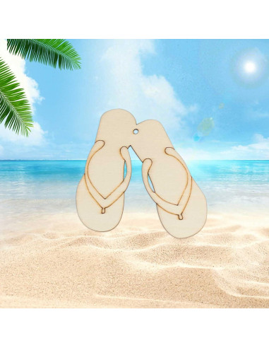 12 Recortes de Madera Pantufla Creaides 9.5x10 cm para Manualidades