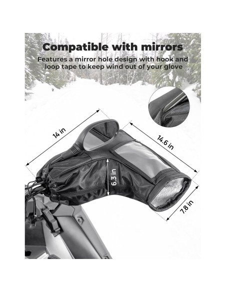 Guantes KEMIMOTO ATV para Motonieve, Impermeables y Calentadores