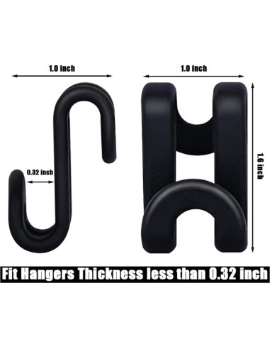 Ganchos Conectores para Perchas NARKEN 60 Pcs Ahorro Espacio