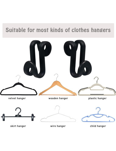 Ganchos Conectores para Perchas NARKEN 60 Pcs Ahorro Espacio