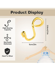 Ganchos Conectores para Perchas HolyMaji - 45 Piezas Doradas 2