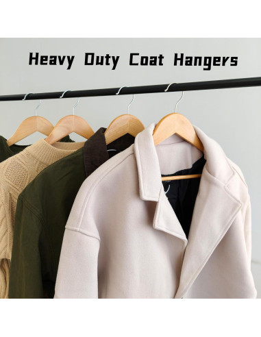 Paquete de 20 Perchas de Madera BGRQRIQ - Alta Resistencia