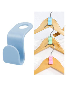 Ganchos Conectores para Perchas Booge 60 Pcs Azul Ahorra Espacio