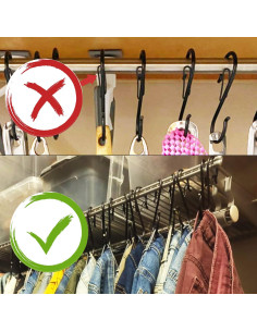 Paquete de 12 Ganchos en S Newlia con Hebilla de Seguridad 8.9 cm 2