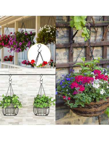 Paquete de 12 Ganchos en S Newlia con Hebilla de Seguridad 8.9 cm