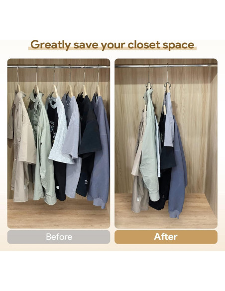 30 Ganchos Conectores para Perchas KWOKWEI Ahorra Espacio Gris 30 Ganchos Conectores para Perchas KWOKWEI Ahorra Espacio Gris
