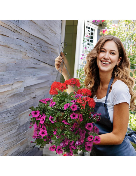 Paquete de 12 Ganchos en S Newlia con Hebilla de Seguridad 8.9 cm