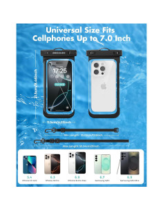 Funda de teléfono impermeable UNBREAKcable 2 Pack 7" Negro 2