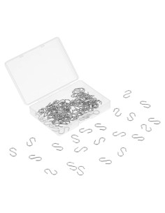 100 Ganchos en S Mini Molain de Acero Inoxidable Plata 1.4 cm