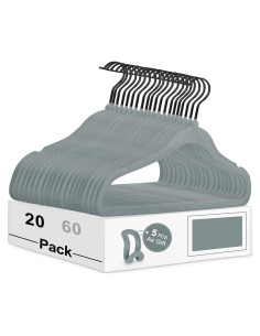 Perchas de Terciopelo UniqNest 20 Piezas 30 cm Antideslizantes