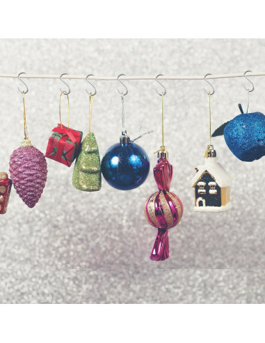 100 Ganchos en S Mini Molain de Acero Inoxidable Plata 1.4 cm