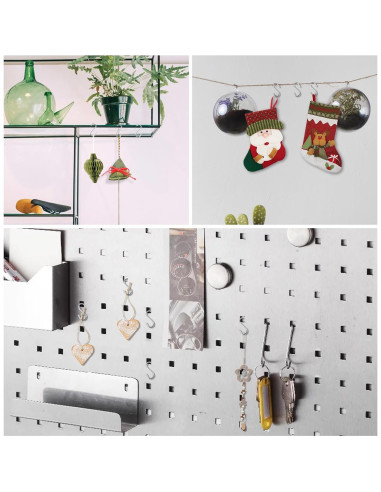 100 Ganchos en S Mini Molain de Acero Inoxidable Plata 1.4 cm