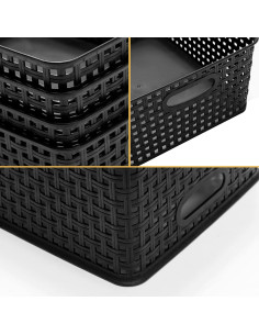 Cestas de Almacenamiento Plástico Esliter 29x22x11 cm - Paquete de 4 2