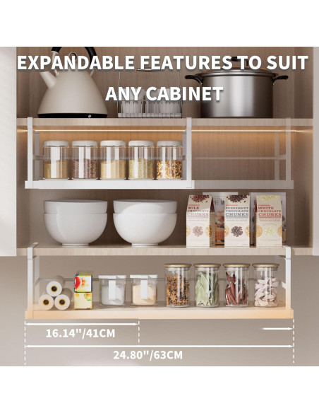 Organizador Bajo Gabinete Finnhomy 2 Pack Ajustable Gris Claro