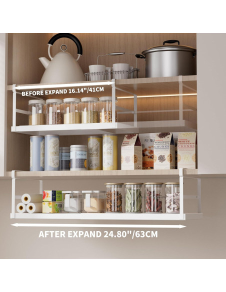 Organizador Bajo Gabinete Finnhomy 2 Pack Ajustable Gris Claro