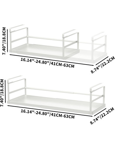 Organizador Bajo Gabinete Finnhomy 2 Pack Ajustable Gris Claro